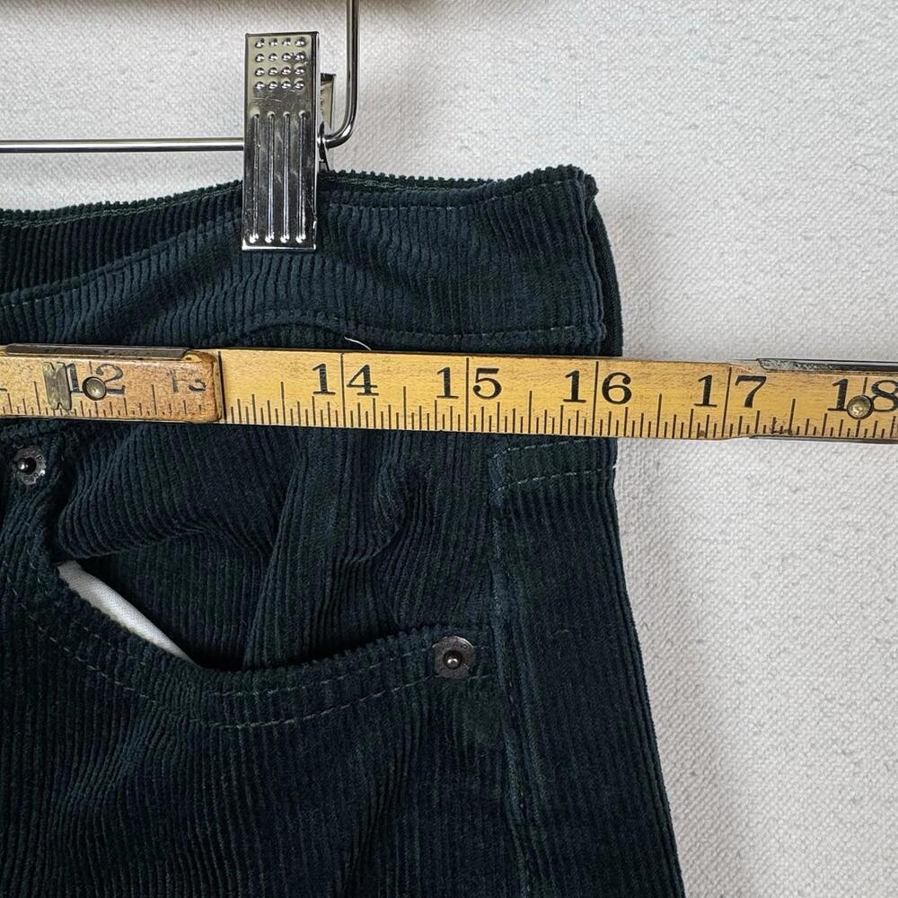 Gap Corduroy Pants Women’s 10/30 Green High Rise Stride Wide Leg Zip 11” Leg - Picture 8 of 9